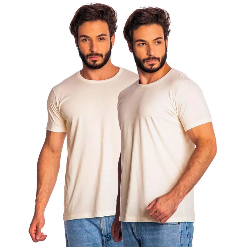 Kit 2 Camisas Masculina Lisa Algodão Premium Abuzze