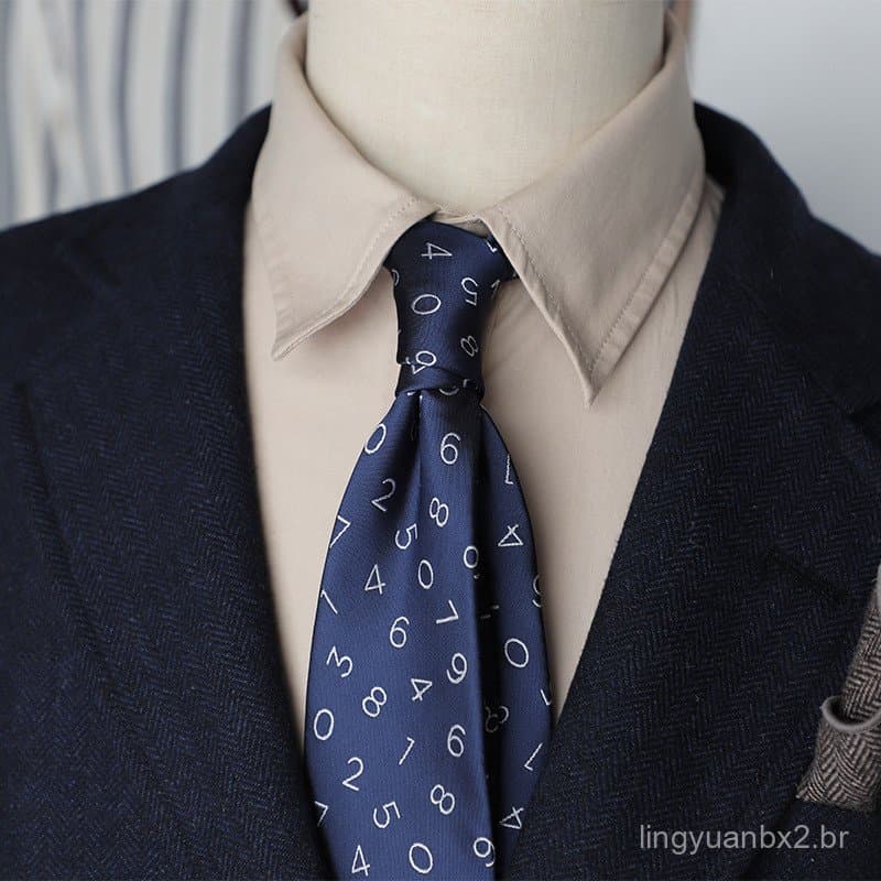 Gravata masculina formal de negócios em jacquard listrado digital estilo coreano, 8CM, estilo britânico, em estoque.