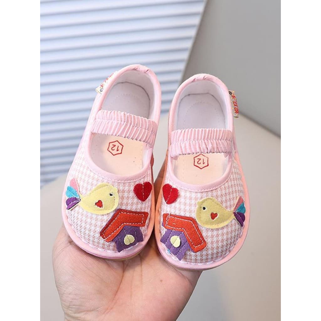Sapatos de pano para bebês de 1 a 4 anos, sola macia interna, jardim de infância, sapatos de pano feitos à mão, sola Mel