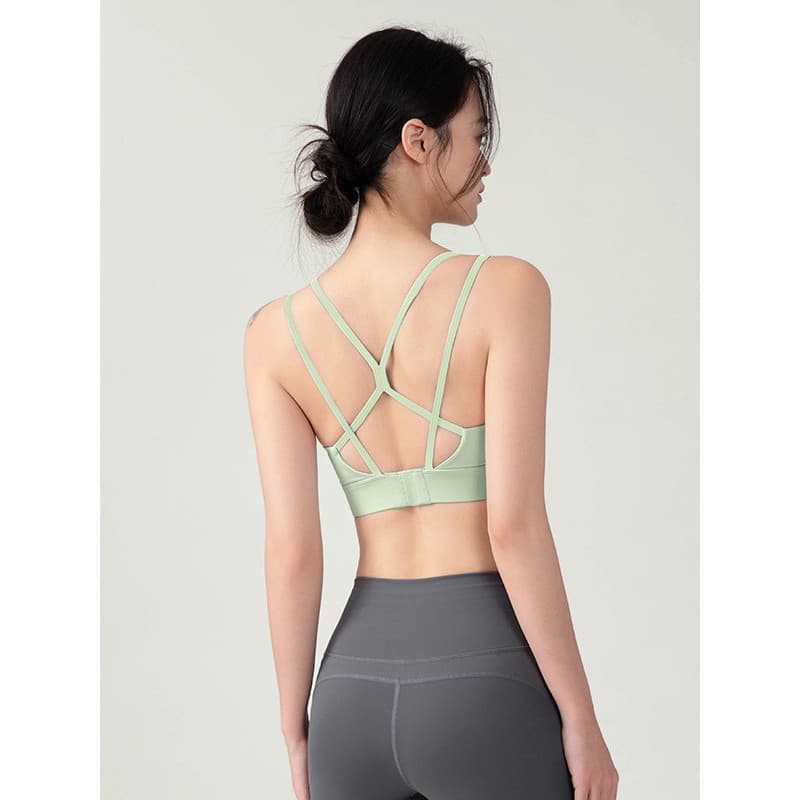 Mao roupa interior esportiva contraste cor duplo fino estilingue sutiã de Fitness correndo bela volta Yoga exterior usar
