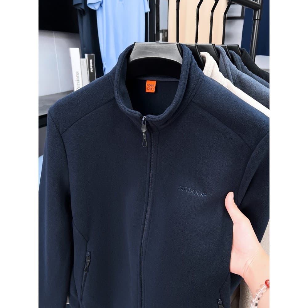 Jaqueta de lã Polar masculina jaqueta de lã outono inverno quente topo de meia-idade roupas masculinas pai outono roupas