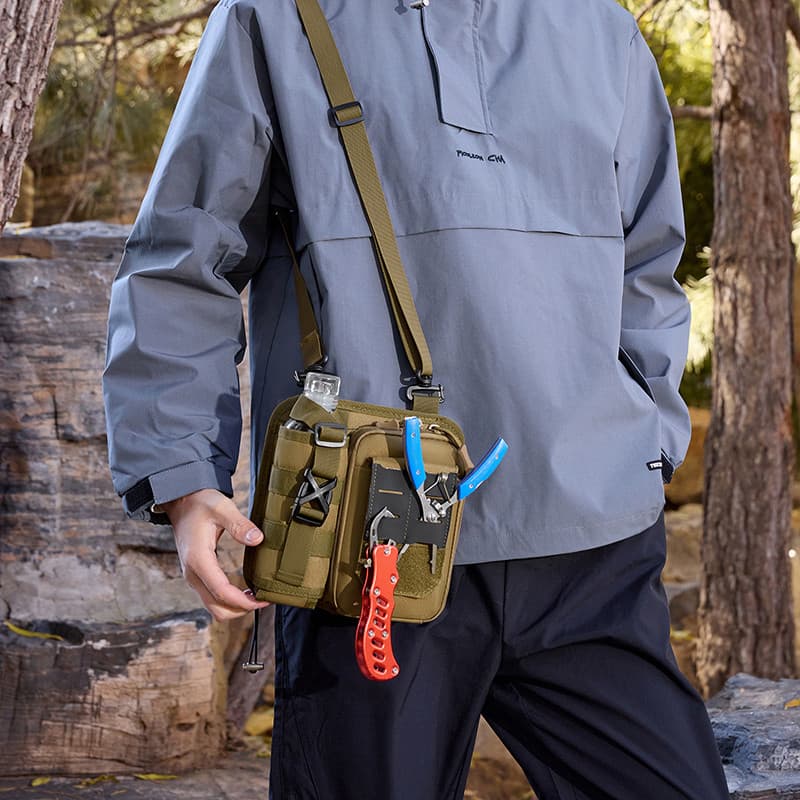 Novo estilo tático masculino feminino saco do mensageiro de um ombro acampamento pesca garrafa de água saco ao ar livre