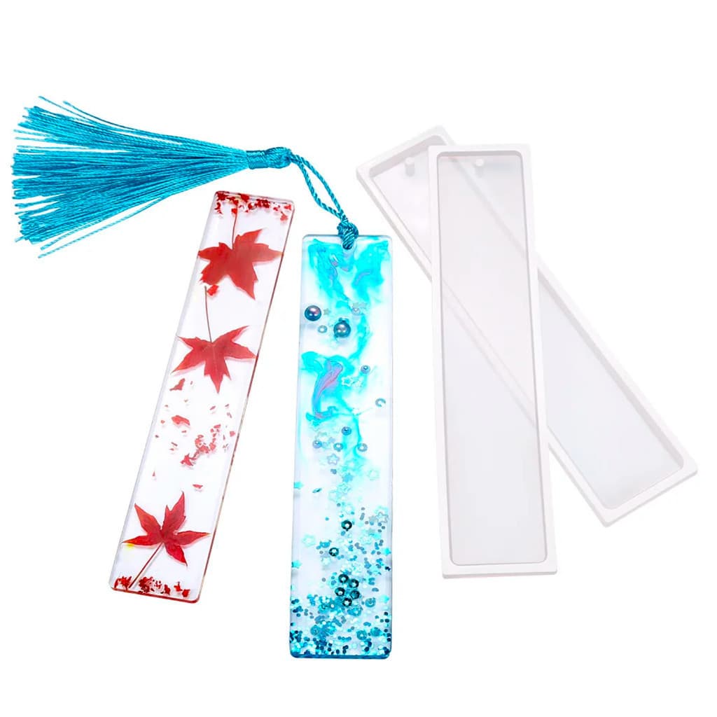 Kit 10 Moldes Marca Página Livro Resina Epóxi Silicone Paleta Decorativa Artesanato DIY Criativo