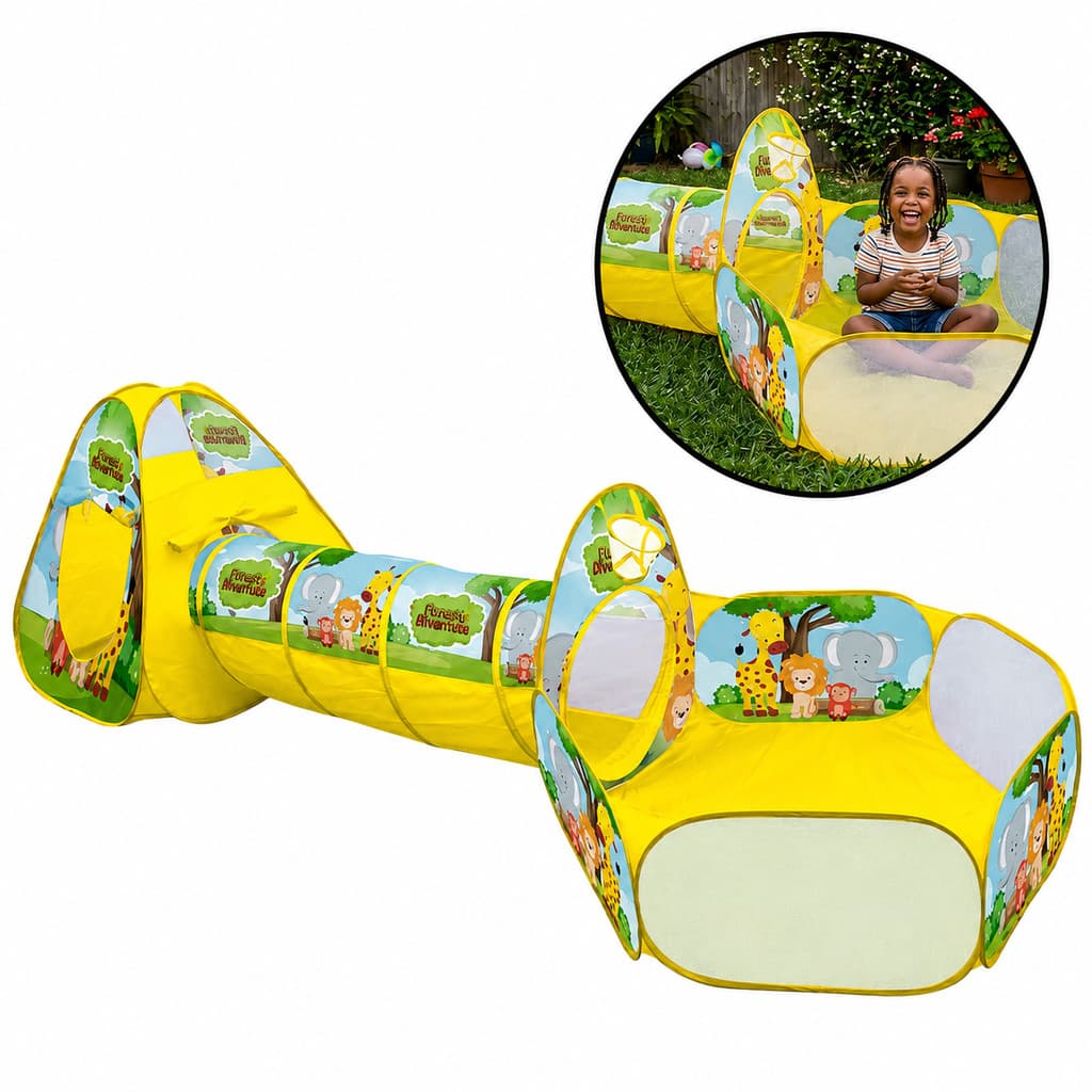 Barraca Infantil 3 em 1 com Túnel Cercado Divertido DM Toys