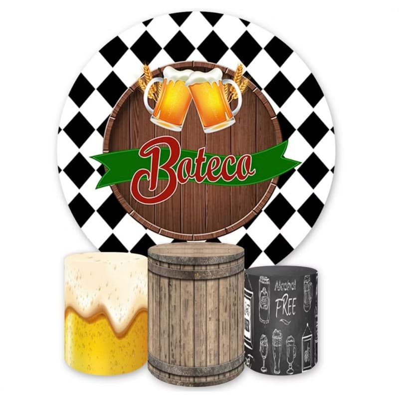 Trio Capas Cilindro + Painel Veste Fácil Tema Boteco e Bar | Envio Já