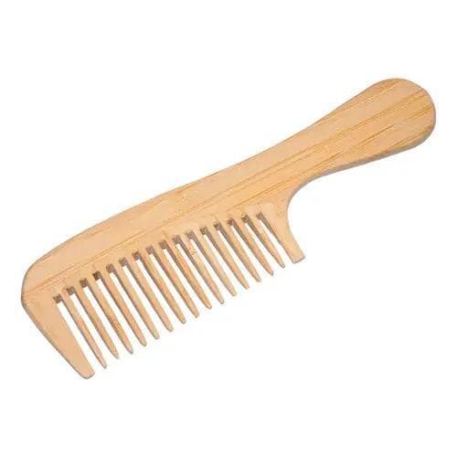 Pente De Madeira De Bambu Antiestático Para Barba E Cabelo Marrom-claro