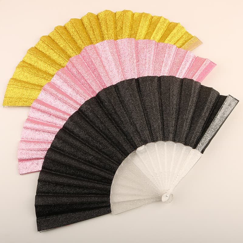 Leque Oriental Brilho Glitter Colorido Para Festa Dança Carnaval Decoração-G