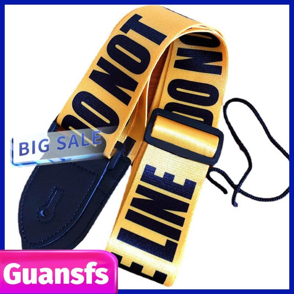 Guansfs.br Keenso correia de guitarra universal cinto poliéster couro pu ukulele guitarras elétricas padrão de letra