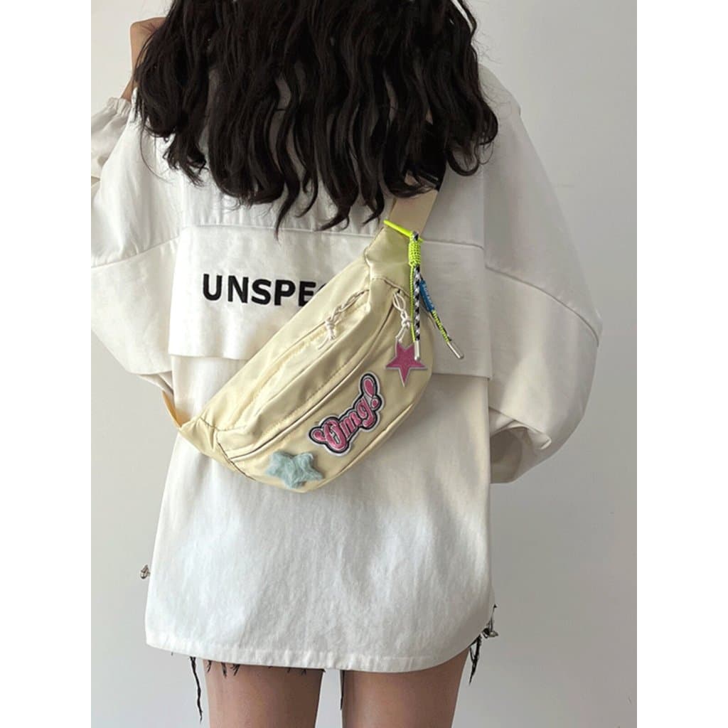 Bonito estilo japonês ins saco de peito feminino 2026 novo estilo verão All-Match Casual esportes mochila estudante saco