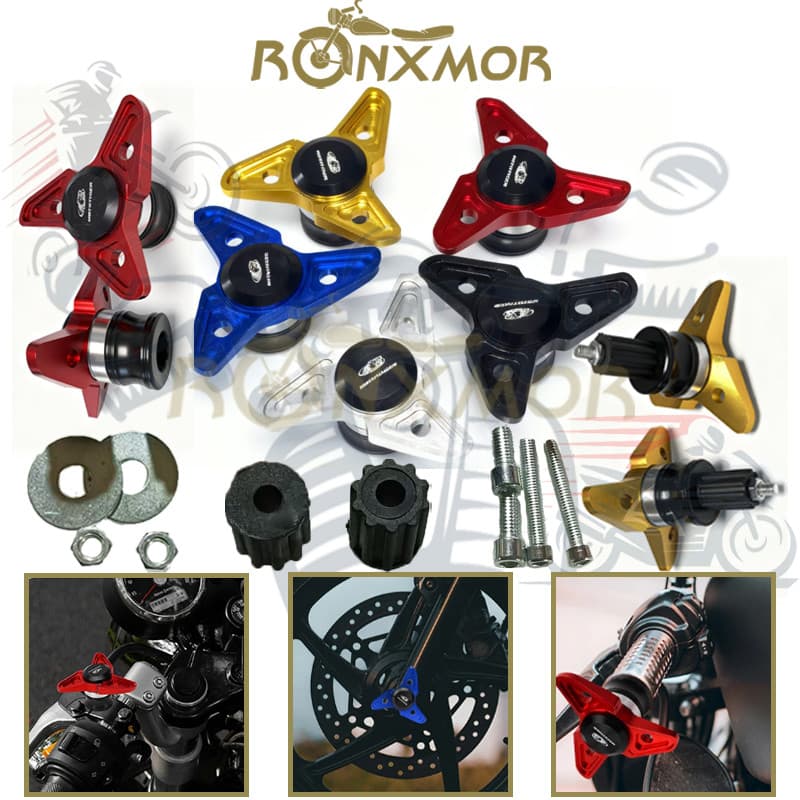 RONXMOR 2PCS Universal ​ Motocicleta Scooter Modificado Garfo Dianteiro Copo CNC Alumínio Girando Dardo Roda Dianteira D
