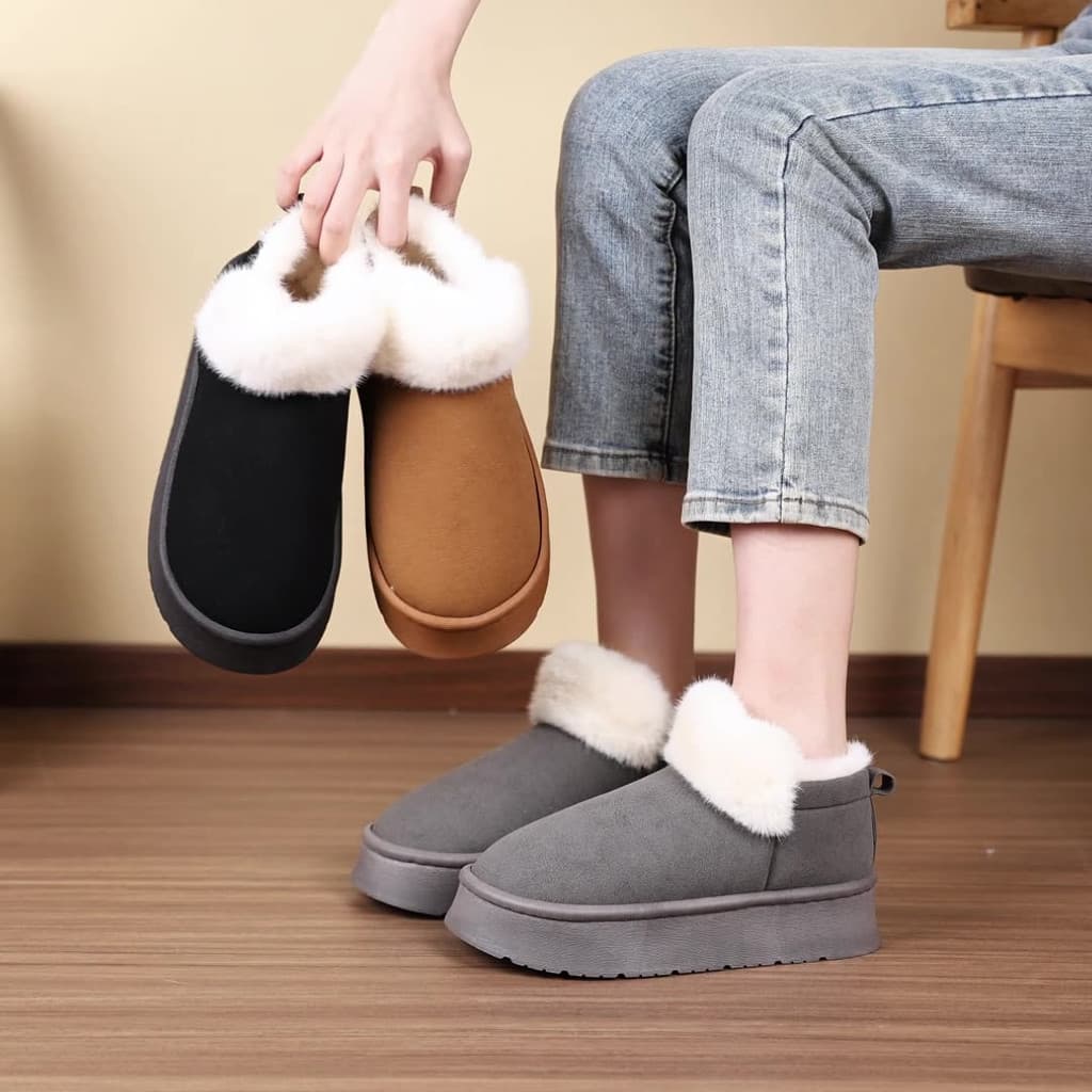 Venda quente transfronteiriça forro de lã de cano baixo engrossado inverno quente botas de neve novo estilo casal de sol