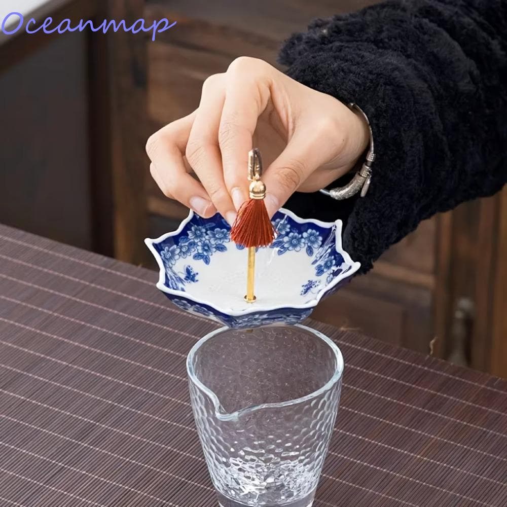 Coador De Chá Guarda-Chuva OCEANMAP , Infusor Com Padrão De Porcelana Branca Azul Estilo Chinês , Tradicional