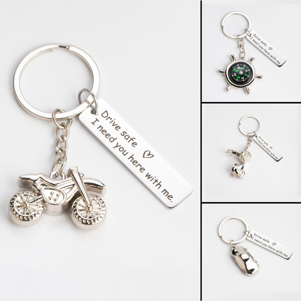 Chaveiro de Segurança para Condução em Aço Inoxidável, Adequado para Motocicletas, Carros, Scooters, Aviões, Caminhões,