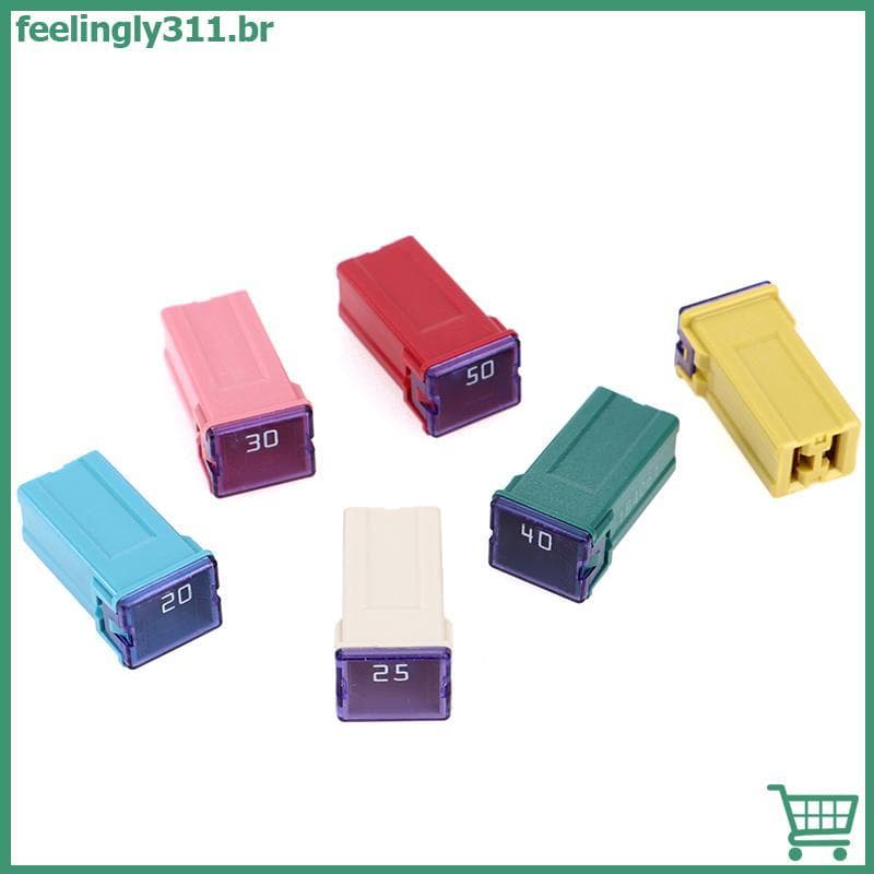 FEELI Mini Fusível Quadrado 32V 20A 25A 30A 40A 50A60A Automotivo Para Carro Com Caixa De Plástico