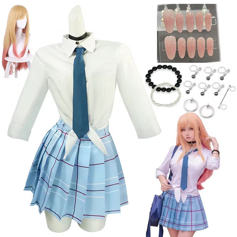 Cosplay de Kitagawa Marin, Anime My Dress-Up Darling, Fantasia Feminina, Vestidos, Uniforme de Escolar Japonesa, COS