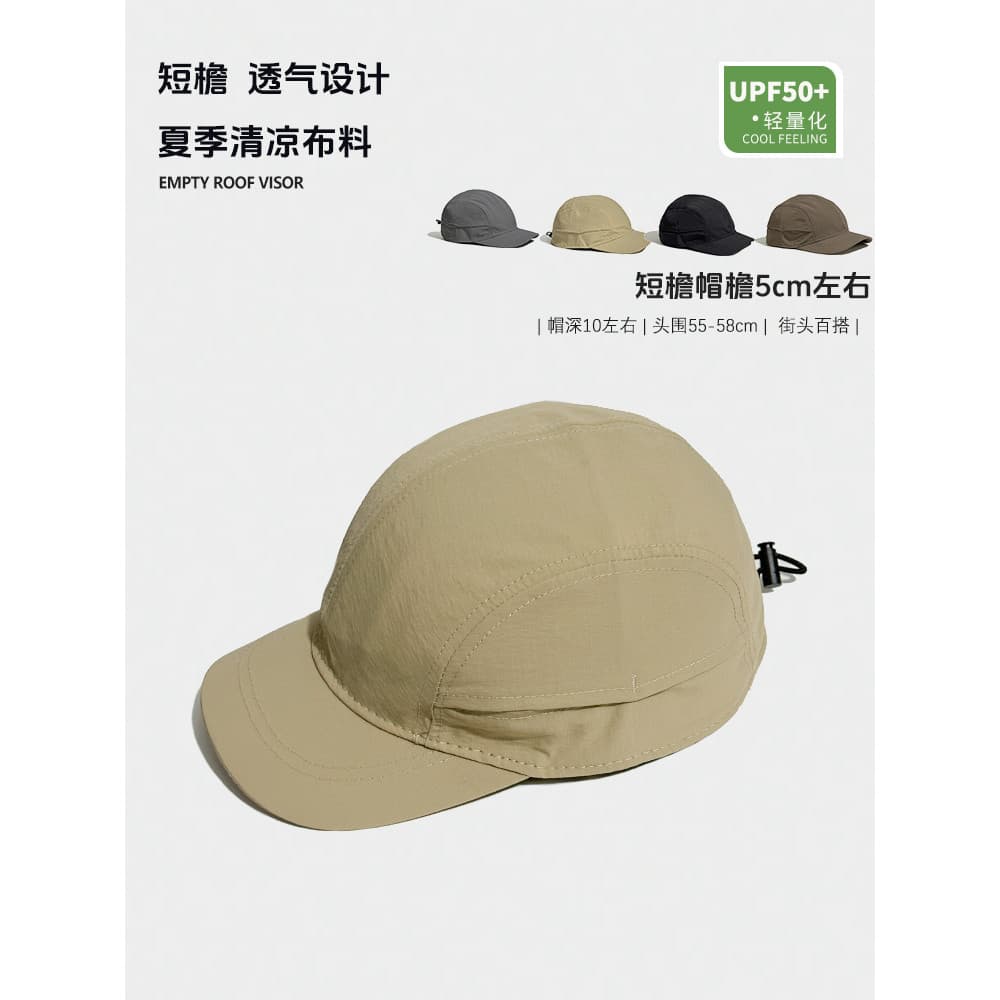 Fino de secagem rápida respirável chapéu de aba curta masculino feminino 2025 novo estilo verão masculino preto protetor