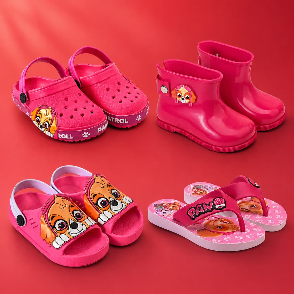 Kit Completo Menina 4 em 1 Sandália + Chinelo + Babuche + Galocha