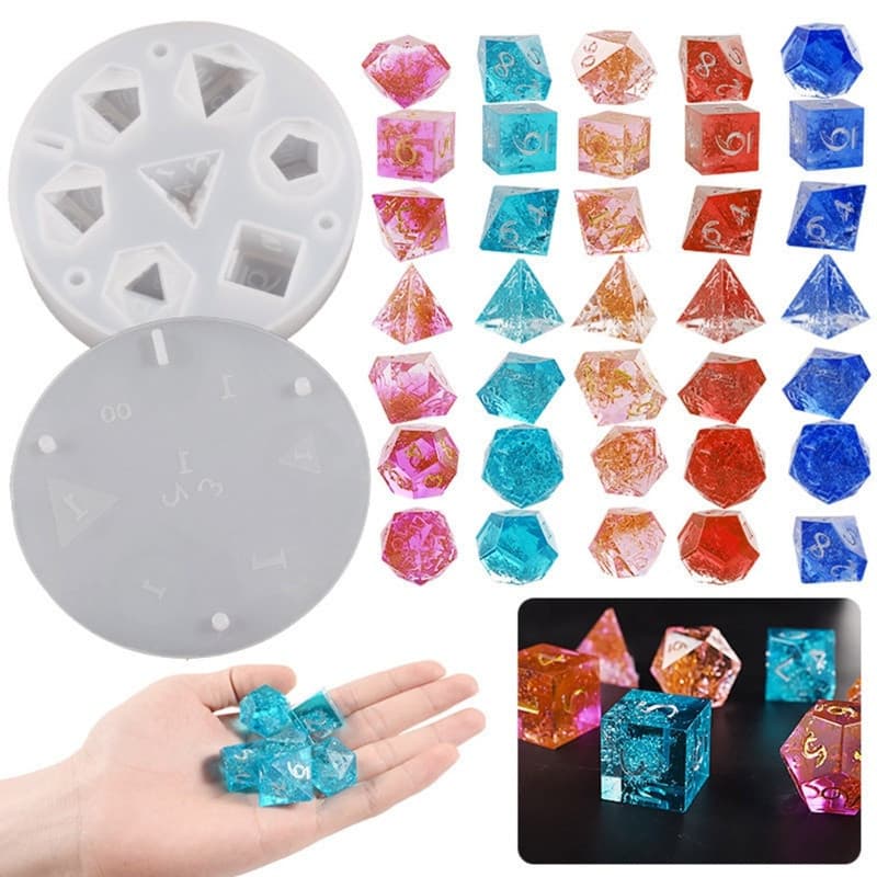 REDD Vários Formatos Dados Filé Triângulo Quadrado Molde De Cristal Resina Epóxi Jogo Digital Silicone A