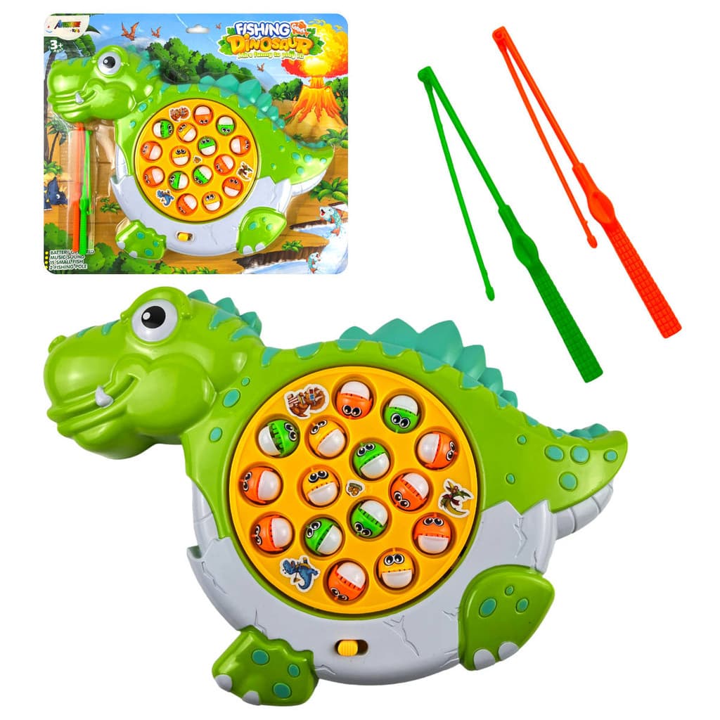Brinquedo jogo Pega Peixe dinossauro pesca pescaria grande