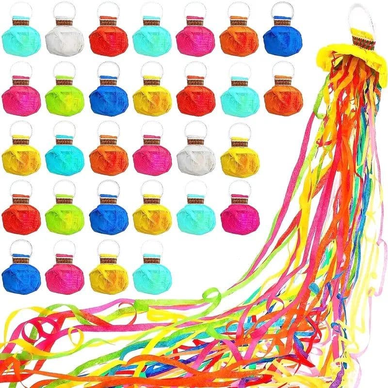 10 Pacotes De Flâmulas Sem Bagunça , Mistura De Cores , De Lançamento Manual , Poppers De Confete Para Celebrações De Fe