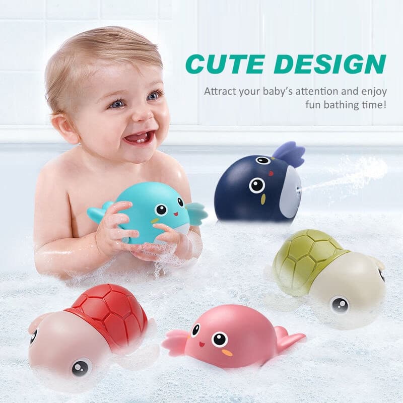 Brinquedo de Banho Tartaruguinha A Corda Que Nada Sozinha Água Banheira E Piscina Bebê
