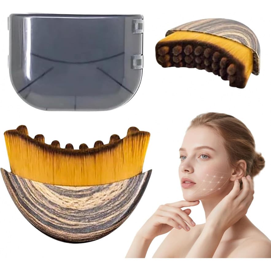 Pincel de Contorno Facial, Pincel de Contorno Facial para Drenagem Linfática, Massageador de Drenagem Linfática Seca, Er