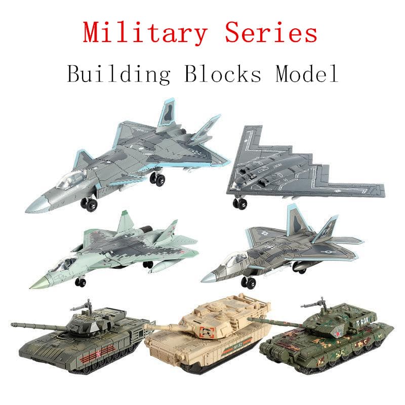 Série Militar Criativa Blocos De Construção Multi-Purpose Lutador F22 Principal Tanque Batalha M1A2 Helicóptero Modelo B