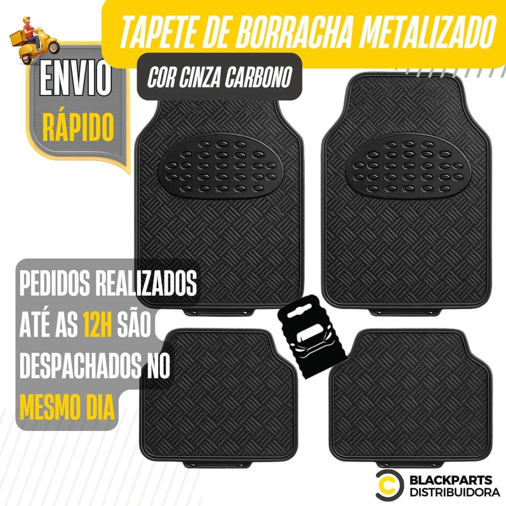 Jogo Tapete Automotivo Metálico Volkswagen Cromado Carbono