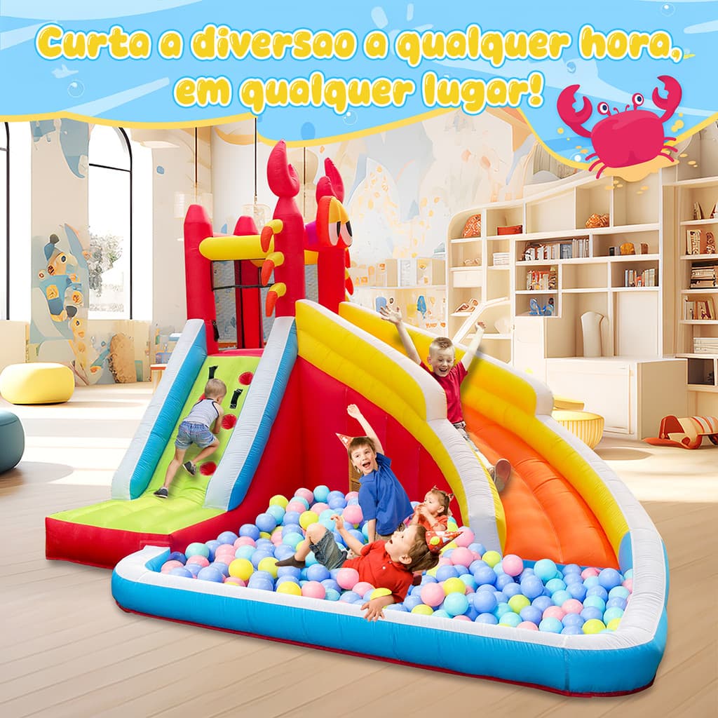 Castelo Inflavel Pula Pula Escorregador Piscina 127V