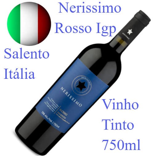 Nerissimo Rosso Igp Salento Itália Vinho Tinto - 750ml