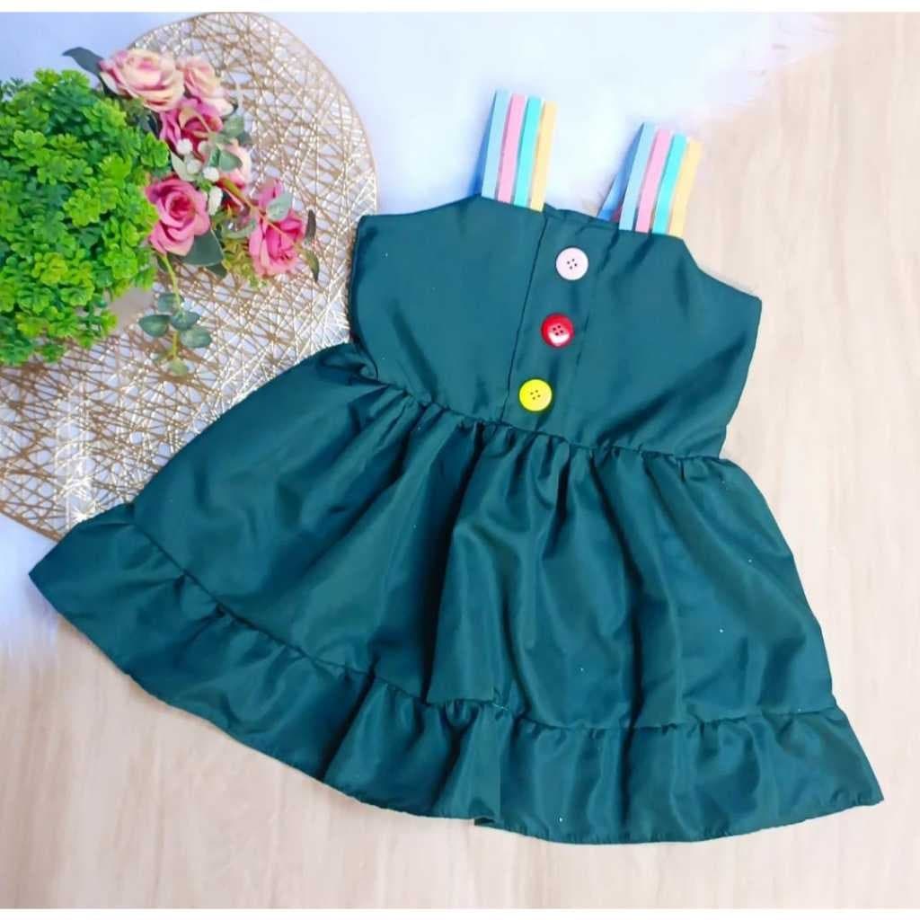 Vestido para Bebê Menina com alça Colorida