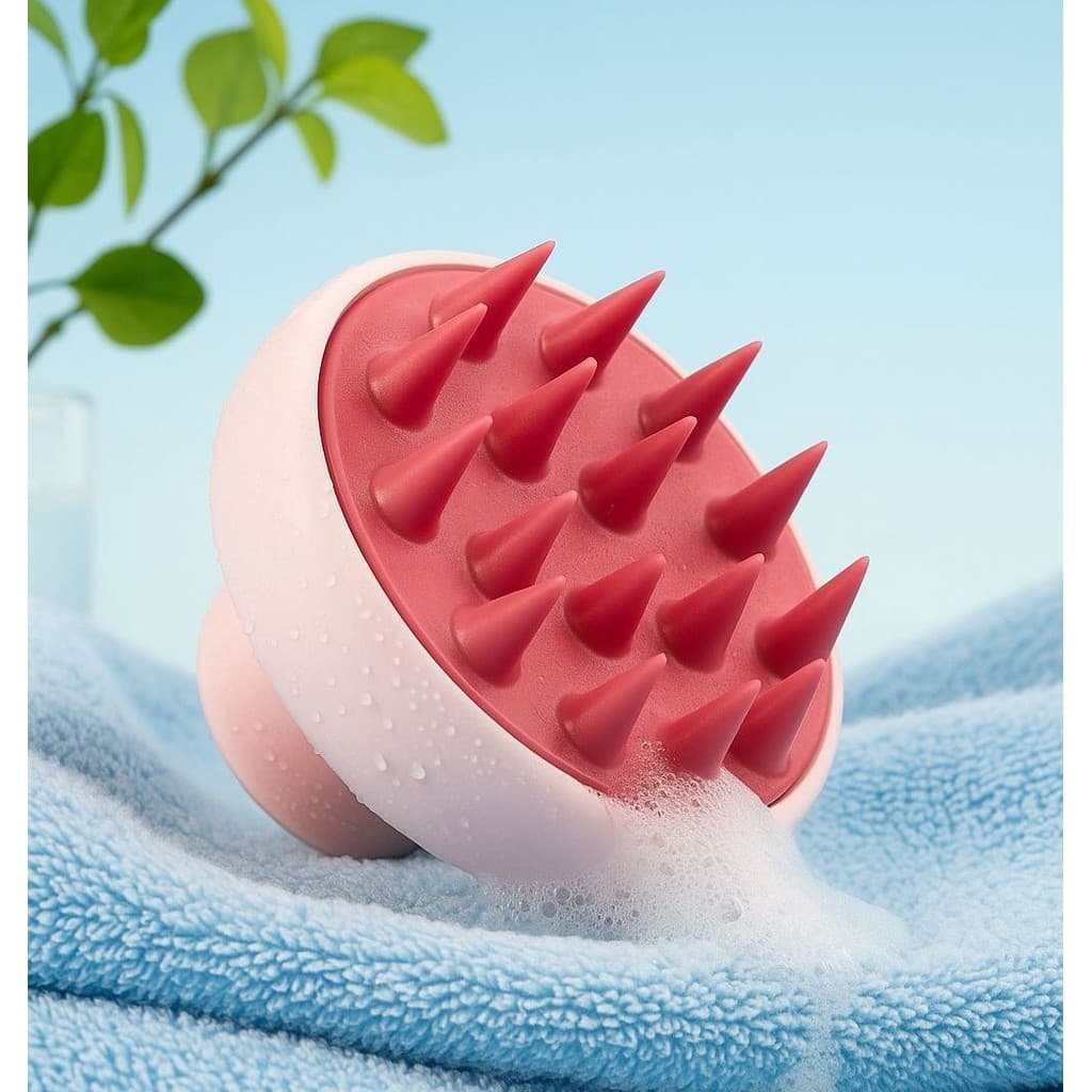 Kit 2 Escova Massageadora Capilar de Silicone Estimuladora de Crescimento, Relaxante e Anti-queda para Couro Cabeludo