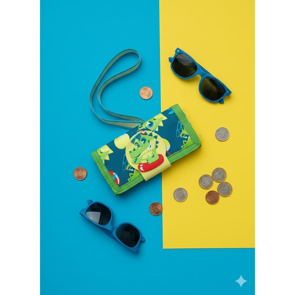 Carteira Infantil Puket Jacaré Relax Azul Petróleo Menino