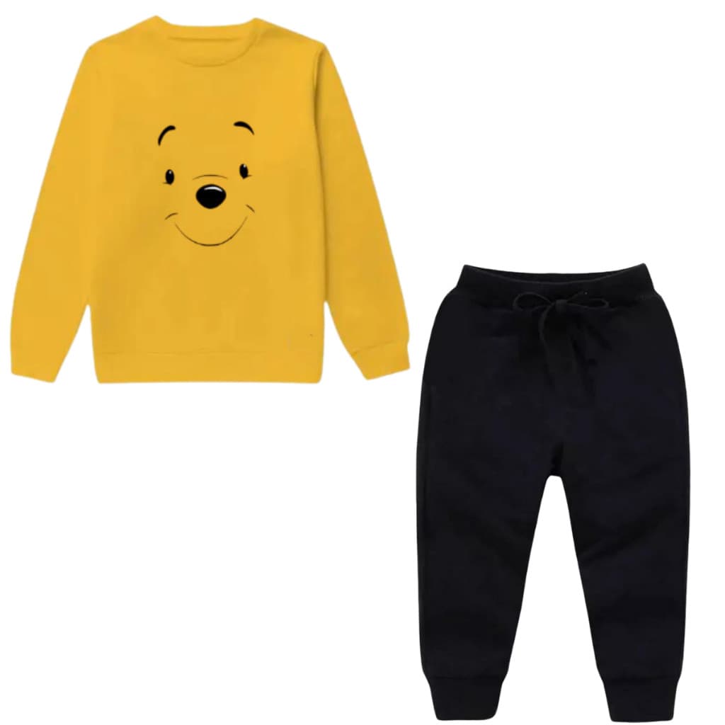 Conjunto Infantil Moletom Blusa e Calça De Frio Desenho Personagens Amarelo/Preto Rita Modas