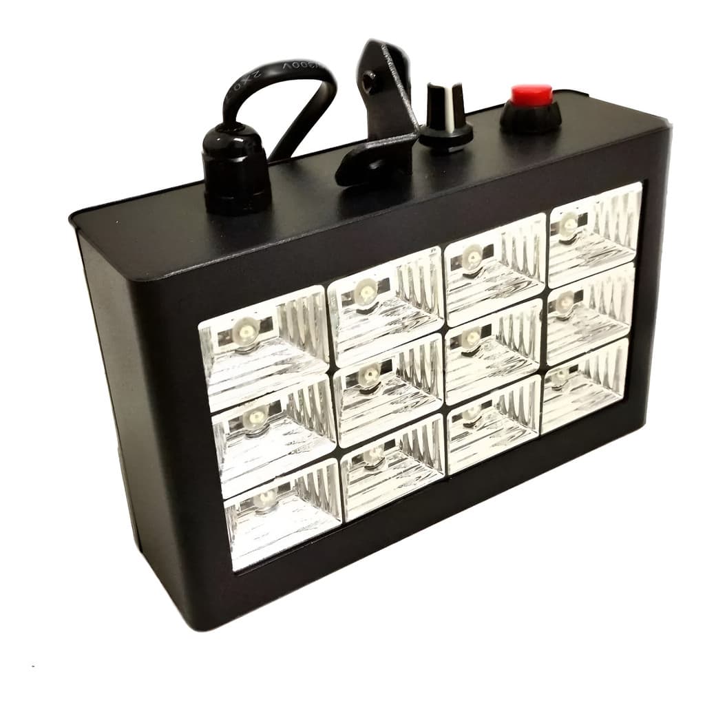 Strobo Rítmico Branco 12 Leds 15w Iluminação Festa Balada