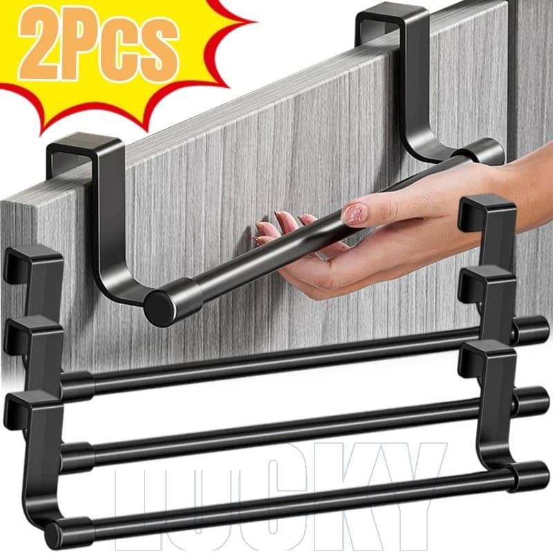 Toalheiro De 2 Unidades Sobre A Porta-Montado Na Parede-Suporte Para Pendurar Toalhas-Barra De Toalha De Aço Inoxidável-