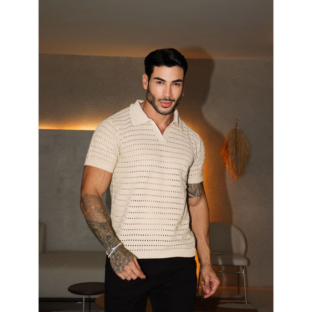 camisa OVERSIZE modelagem ampla masculina gola polo tricot blusa verão primavera casual alta qualidade