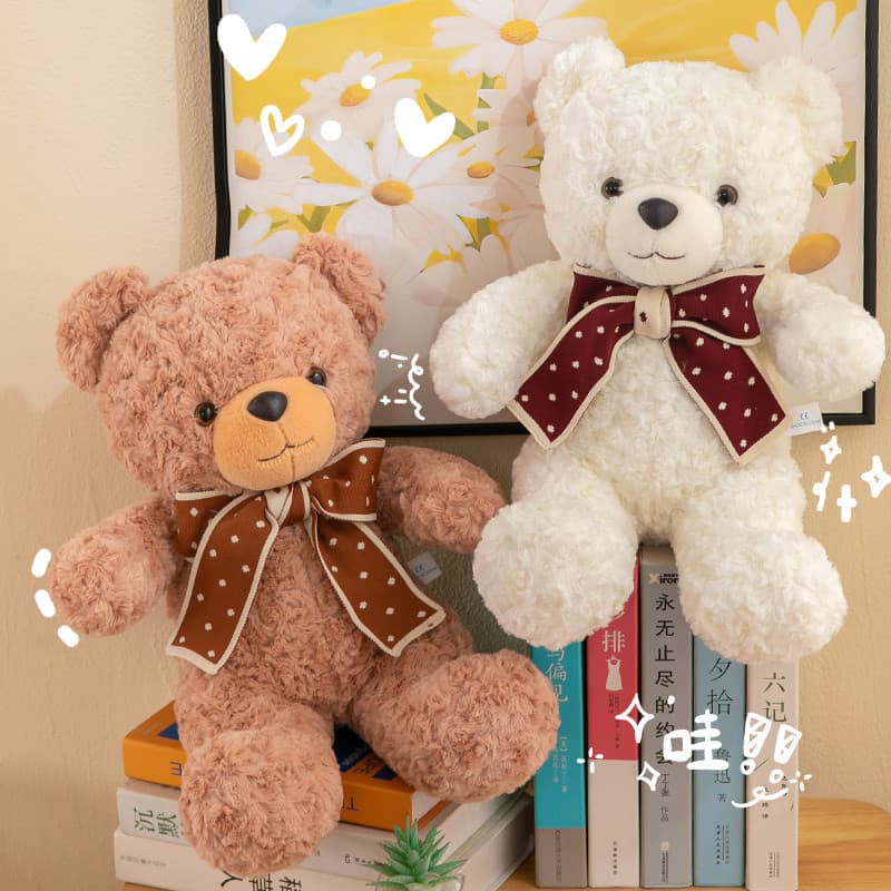 Três cores gravata borboleta urso de pelúcia boneca brinquedo de pelúcia grande urso abraço urso crianças meninas boneca