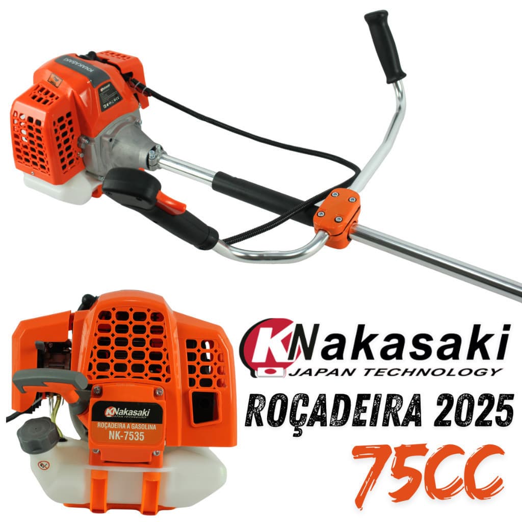 Roçadeira Aparador Cortador de Grama Capinadeira a Gasolina 75cc 3,5hp Alta Performace - Durabilidade e Qualidade