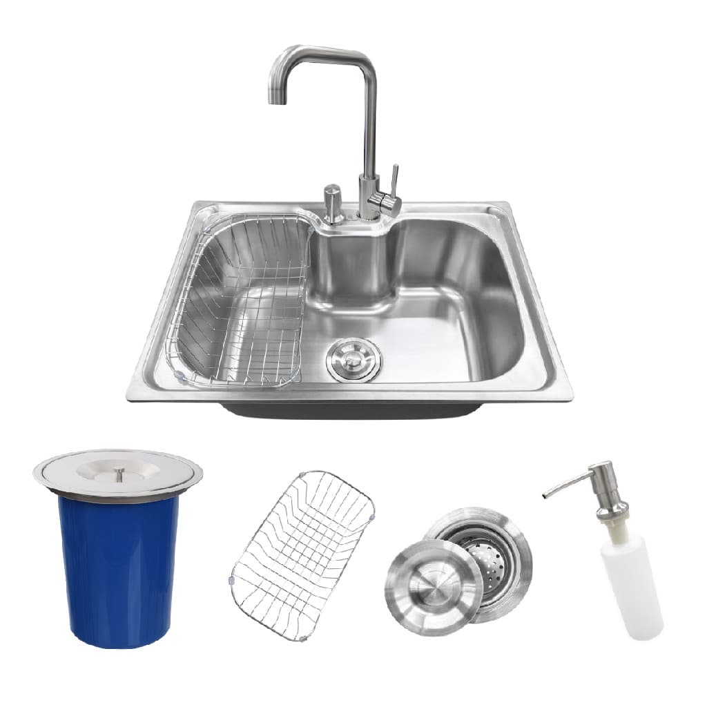 Kit Cuba Gourmet 60x42 Cm Torneira Monocomando Lixeira 5L