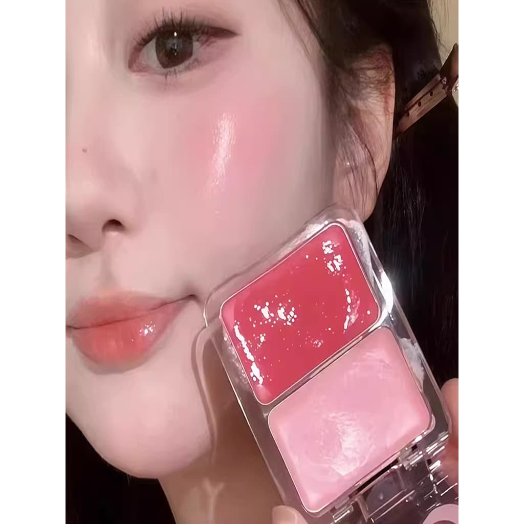 Creme hidratante para Blush da pele, cor dupla, multiuso, alto brilho, expansão, cor, Pseudo-face, Natural, tridimension