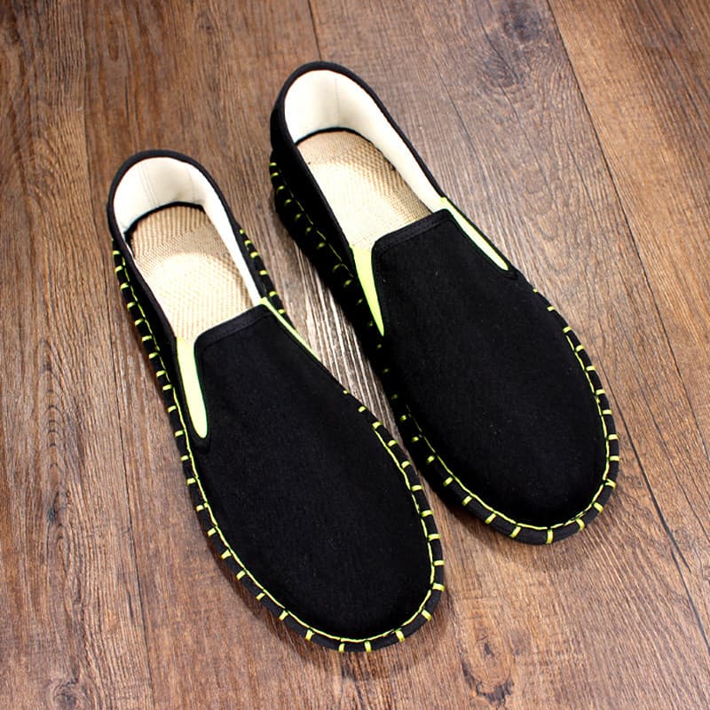 Velho pequim sapatos de pano masculino primavera outono respirável juventude baixo-Top Casual sola macia artesanal desli