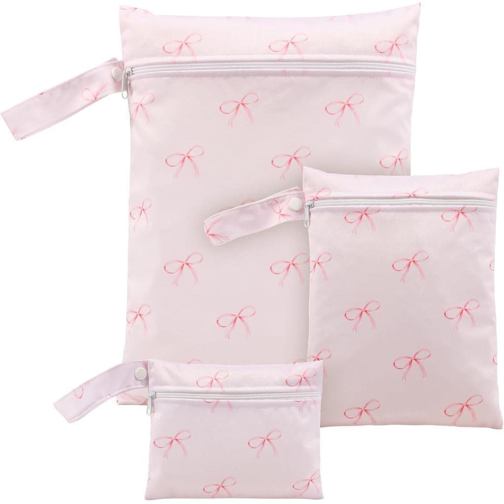 Conjunto de 3 peças de bolsas impermeáveis para fraldas, bolsa de viagem com separação para itens secos e molhados, bols