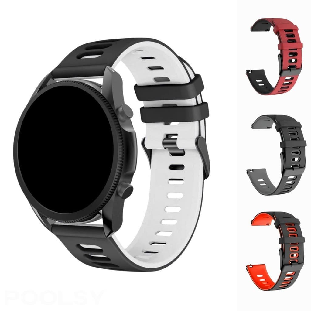 Pulseira de silicone Poolsy de 22mm e 20mm, adequada para o relógio inteligente digital A48 WHOK.