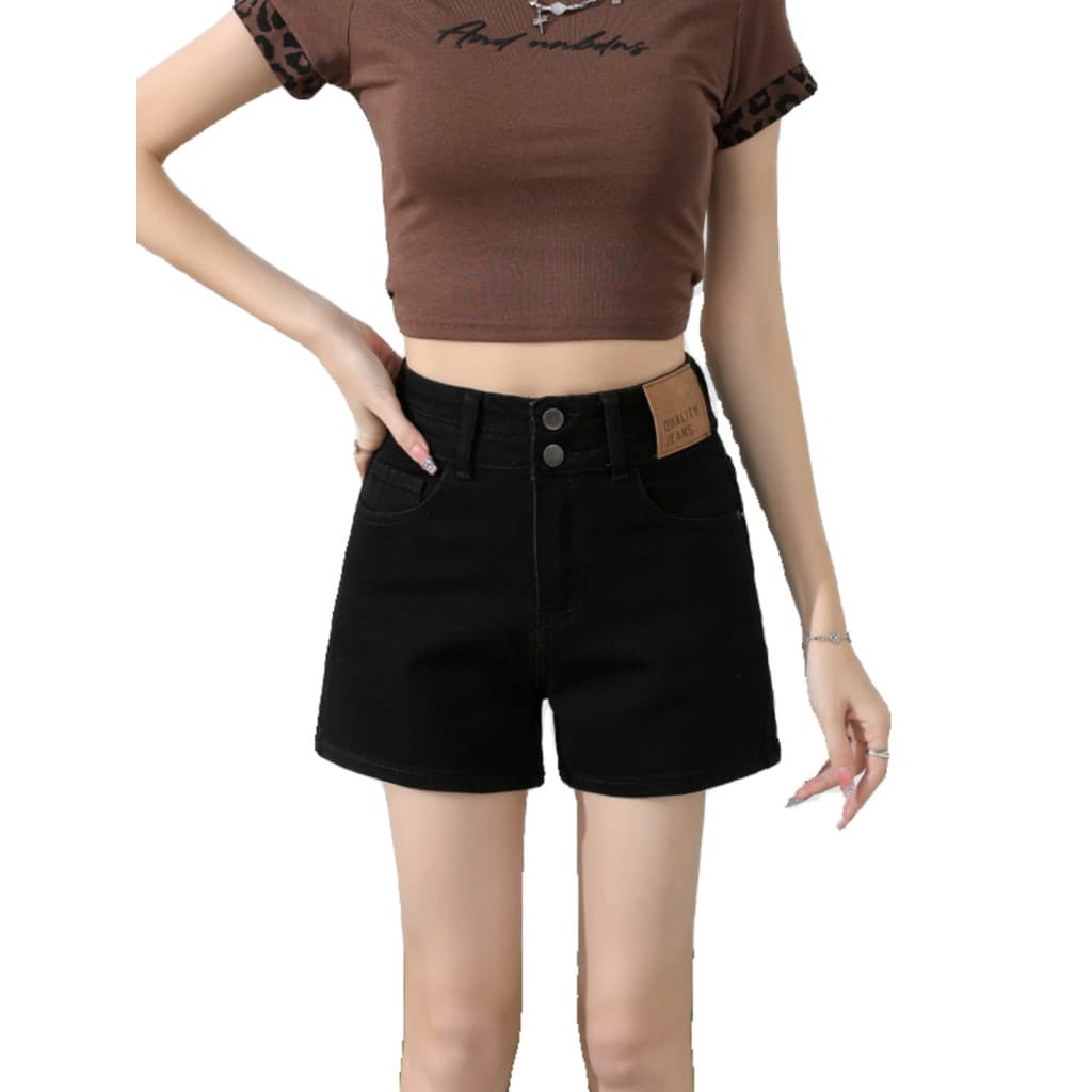 Pequeno azul claro cintura alta Denim Shorts feminino verão venda quente estilo coreano estiramento All-match moda exter
