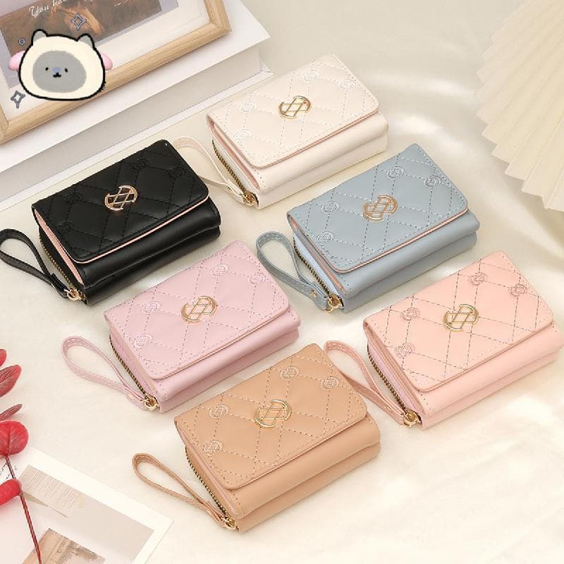 Bolso Com Zíper , Bolsa Pequena , Capa Para Vários Cartões , Carteira Curta De Couro Pu Estilo Doce E Fresco , Uso Diári