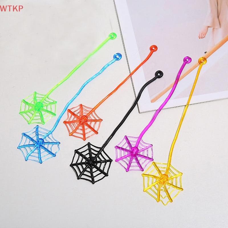 10 Pçs Elasticamente Extensível Teia De Aranha Escalada Novidade Brinquedos Para Crianças Festa De Aniversário Favores D