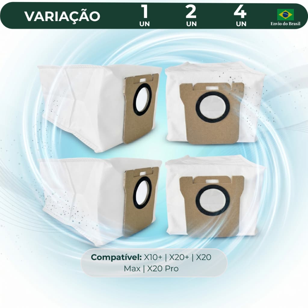 SACO COLETOR POEIRA ROBÔ ASPIRADOR COMPATÍVEL XIAOMI X10+ X20+ X20 MAX X20 PRO