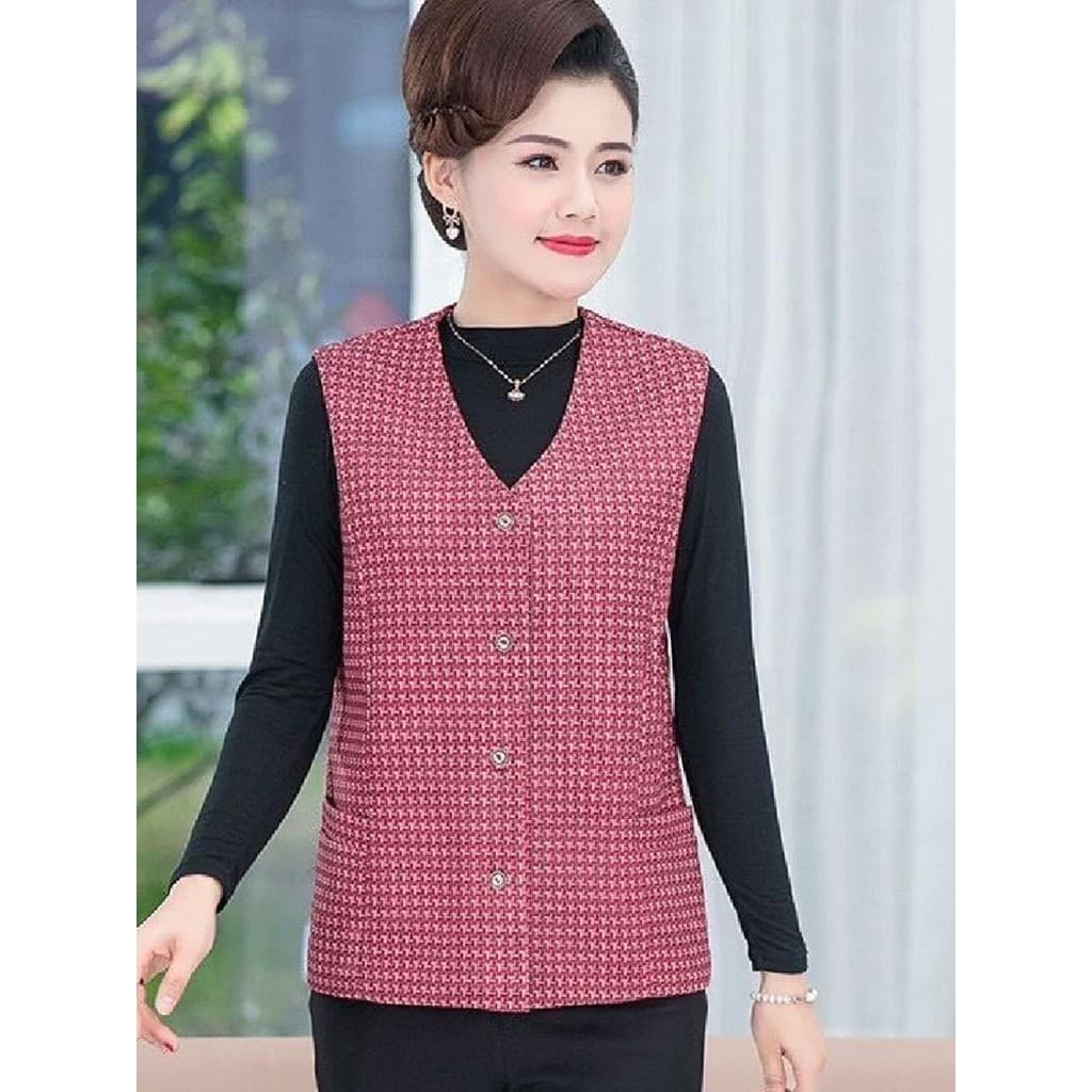 Roupas femininas casuais mãe colete feminino primavera outono meia-idade idosos topos interior exterior usar colete fino