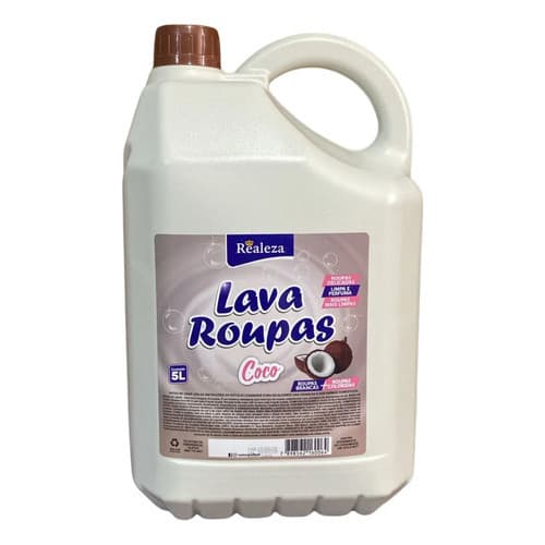 Lava Roupas Líquido Realeza De Coco 5l Todos Tipos De Roupas